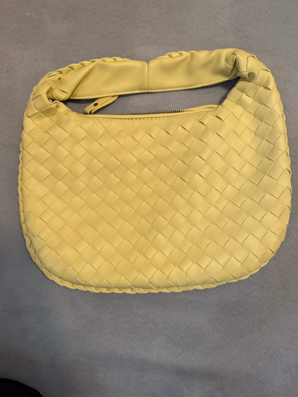 8 Other Reasons Woven Shoulder Hobo Bag in Pastel Yellow